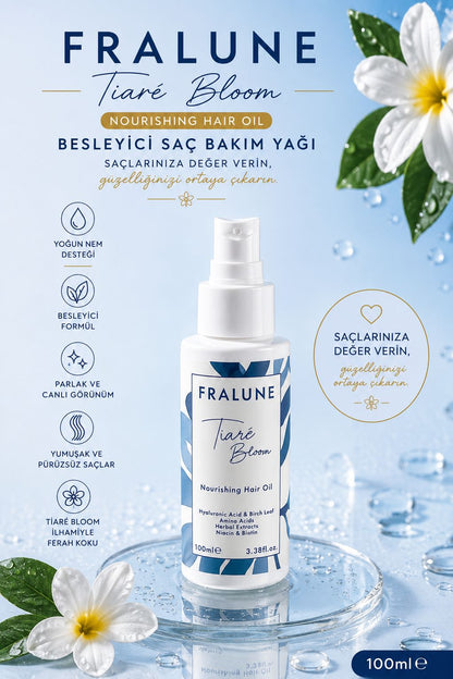 Fralune Besleyici Saç Bakım Yağı 100 ml | Parlaklık ve Yumuşaklık İçin Saç Ucu Bakımı